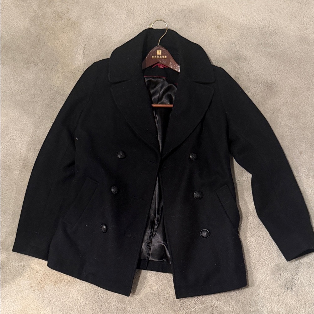 Merona Black Wool Blend Pea Coat